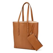 Essential Tote in Smooth Tan (with A-Stitched Side Panels)