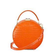 Mini Hat Box Bag in Deep Shine Amber Small Croc
