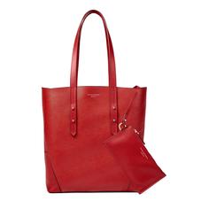 Essential Tote in Scarlet Saffiano (with A-Stitched Side Panels)