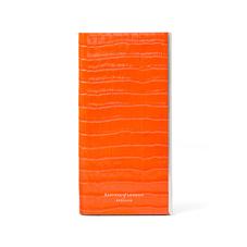 iPhone 7 Plus Leather Book Case in Deep Shine Amber Small Croc