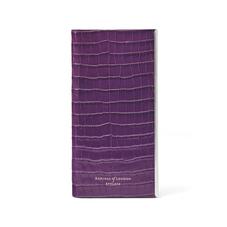 iPhone 7 Plus Leather Book Case in Deep Shine Amethyst Small Croc
