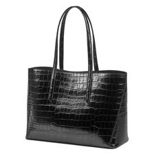 Regent Tote in Black Croc (with A-Stitched Side Panels)