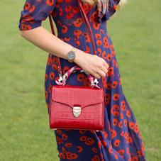 Midi Mayfair in Deep Shine Red Croc