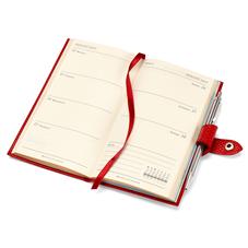 Slim Pocket Leather Diary with Pen in Midnight Blue Lizard