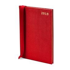 A5 Week to View Leather Diary in Berry Lizard