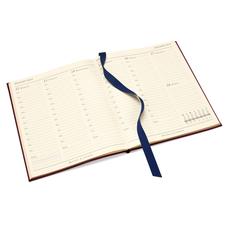 Quarto A4 Week to View Leather Diary in Midnight Blue Lizard