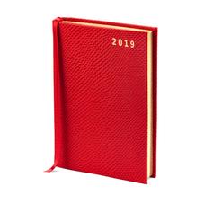 A6 Day to Page Leather Diary in Berry Lizard
