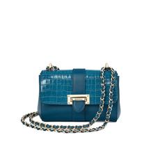 Micro Lottie Bag in Deep Shine Topaz Small Croc