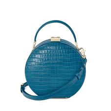 Hat Box in Deep Shine Topaz Small Croc