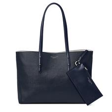 Regent Tote in Navy Saffiano (with A-Stitched Side Panels)