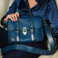 Small City Mollie Satchel in Topaz Pebble