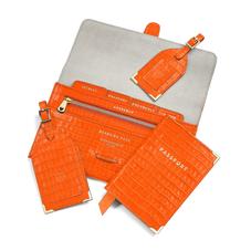 Classic Travel Collection in Deep Shine Amber Small Croc