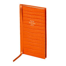 Aspinal Social Diary in Deep Amber Shine Small Croc