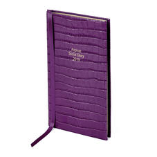 Aspinal Social Diary in Deep Shine Amethyst Small Croc