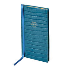 Aspinal Social Diary in Deep Shine Topaz Small Croc
