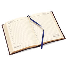 A6 Day to Page Leather Diary in Turquoise Saffiano