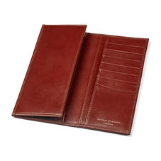 Slim Breast Pocket Wallet in Smooth Cognac & Espresso Suede