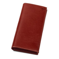 Slim Breast Pocket Wallet in Smooth Cognac & Espresso Suede