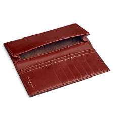 Slim Breast Pocket Wallet in Smooth Cognac & Espresso Suede