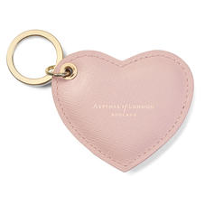 Heart Keyring in Peony Saffiano