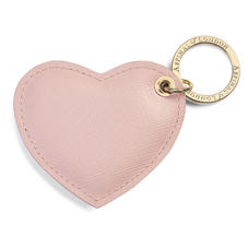 Heart Keyring in Peony Saffiano
