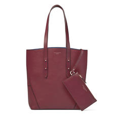 Essential Tote in Bordeaux Pebble (with A-Stitched Side Panels)