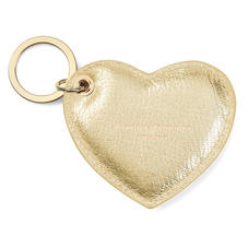 Heart Keyring in Pale Gold Pebble
