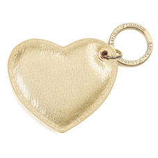 Heart Keyring in Pale Gold Pebble