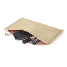 Large Essential Flat Pouch in Pale Gold Pebble