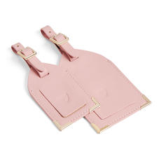 Set of 2 Luggage Tags in Peony Saffiano