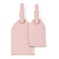 Set of 2 Luggage Tags in Peony Saffiano