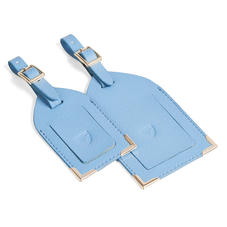 Set of 2 Luggage Tags in Bluebird Saffiano