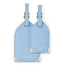 Set of 2 Luggage Tags in Bluebird Saffiano