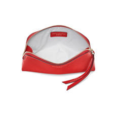 Small Essential Cosmetic Case in Scarlet Saffiano