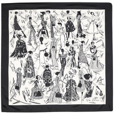 Giles x Aspinal (Ladies Silk Scarf - Monochrome)