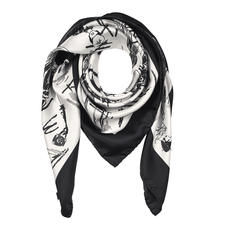 Giles x Aspinal (Ladies Silk Scarf - Monochrome)