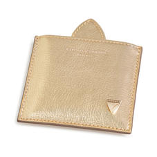 Compact Mirror in Pale Gold Pebble