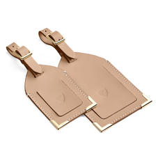 Set of 2 Luggage Tags in Smooth Camel