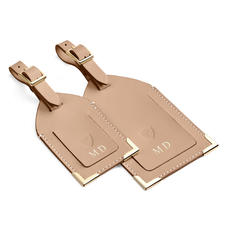 Set of 2 Luggage Tags in Smooth Camel