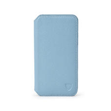 iPhone X Leather Book Case in Bluebird Saffiano