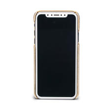 iPhone X Leather Cover in Pale Gold Pebble