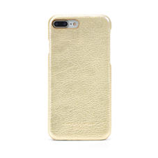 iPhone 7 Plus Leather Cover in Pale Gold Pebble