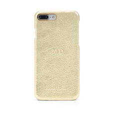 iPhone 7 Plus Leather Cover in Pale Gold Pebble