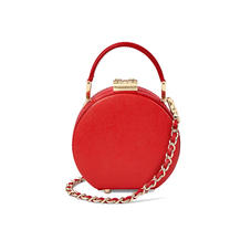 Micro Hat Box in Scarlet Saffiano
