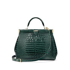 Small Florence Frame Bag in Evergreen Patent Croc