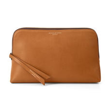 Large Essential Cosmetic Case in Smooth Tan