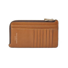 Large Zipped Coin Purse in Smooth Tan
