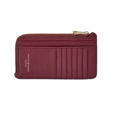 Large Zipped Coin Purse in Bordeaux Pebble