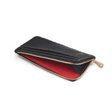 Large Zipped Coin Purse in Black Pebble