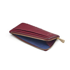 Large Zipped Coin Purse in Bordeaux Pebble